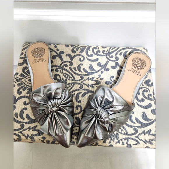 Vince Camuto Shoes - SOLD  Vince Camuto Marketa Pewter Mules